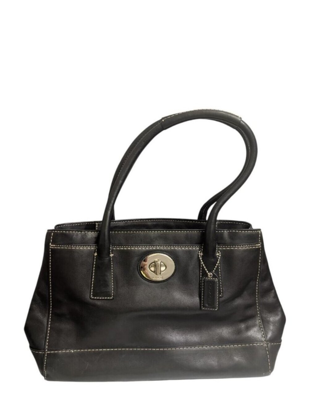 Vintage COACH Hampton Madeline Black Leather Handbag Purse